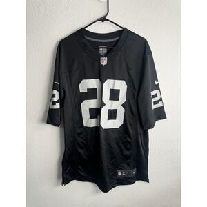 Nike Las Vegas Raiders Josh Jacobs Black #28 Game Jersey Men's Sz Lg Dri-Fri